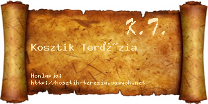Kosztik Terézia névjegykártya